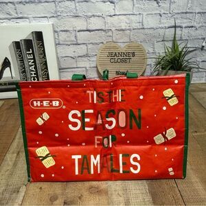 HEB Tamale Grocery Bag Insulated Reusable Foldable Tis The Season
